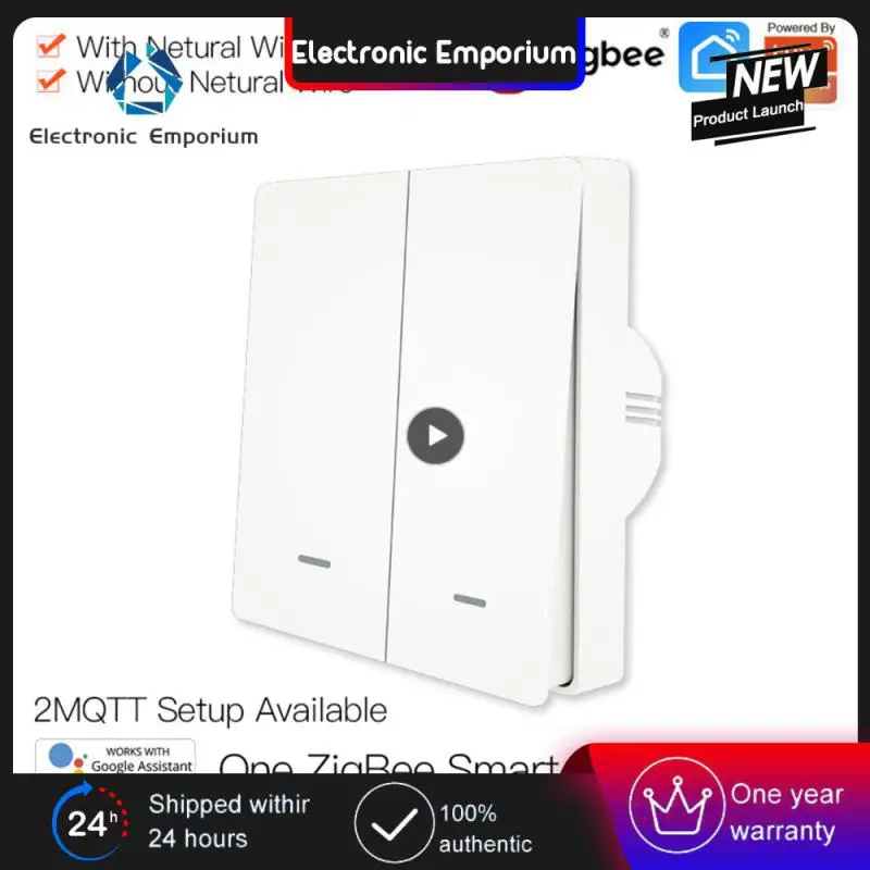 

1PCS Tuya Smart Light Switch No Neutral Wire No Capacitor Needed Smart Life 2/3 Way Works with Alexa Home 2mqtt