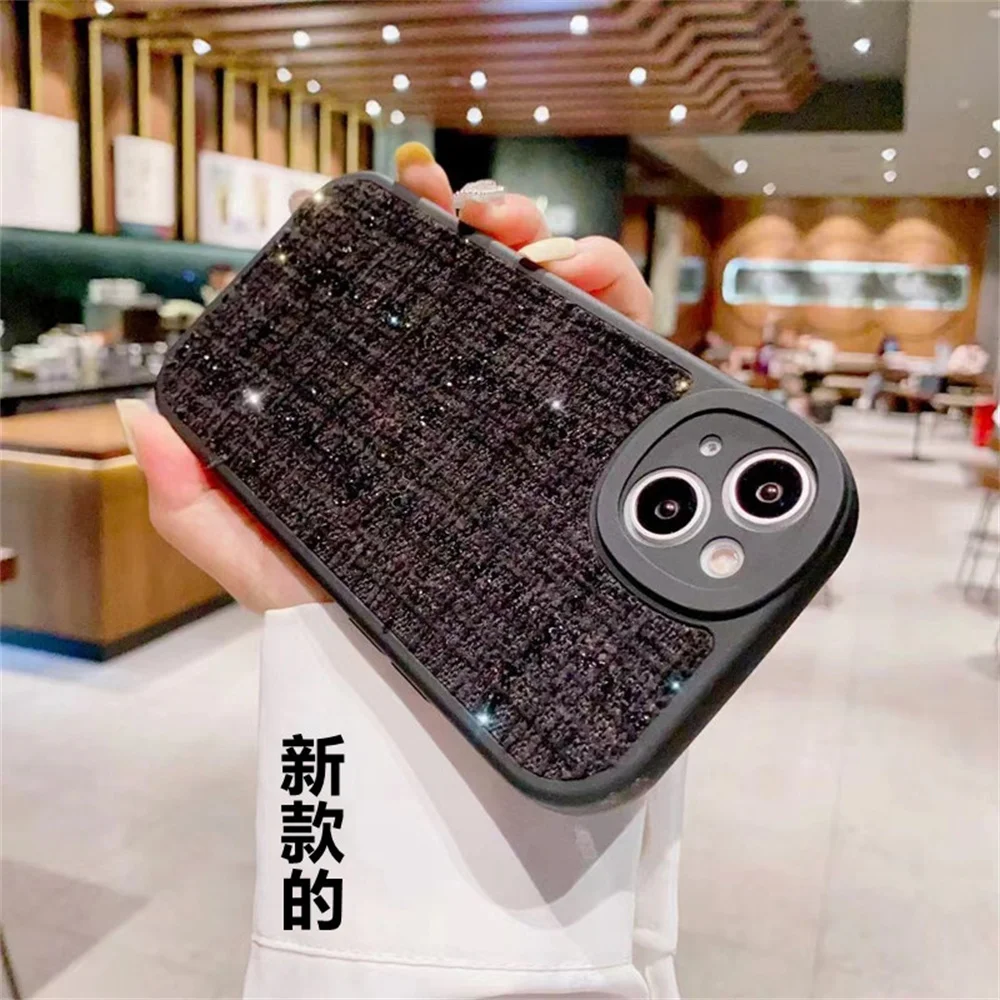 

Full bag frosted woven protective case for iPhone 14 promax mobile phone case New small fragrant apple 13 12 protective case