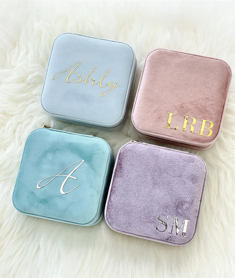 With Mirror Prefect For Bridesmaid Gift, Bride Gift, Jewelry Box, Travel Case Keepsake