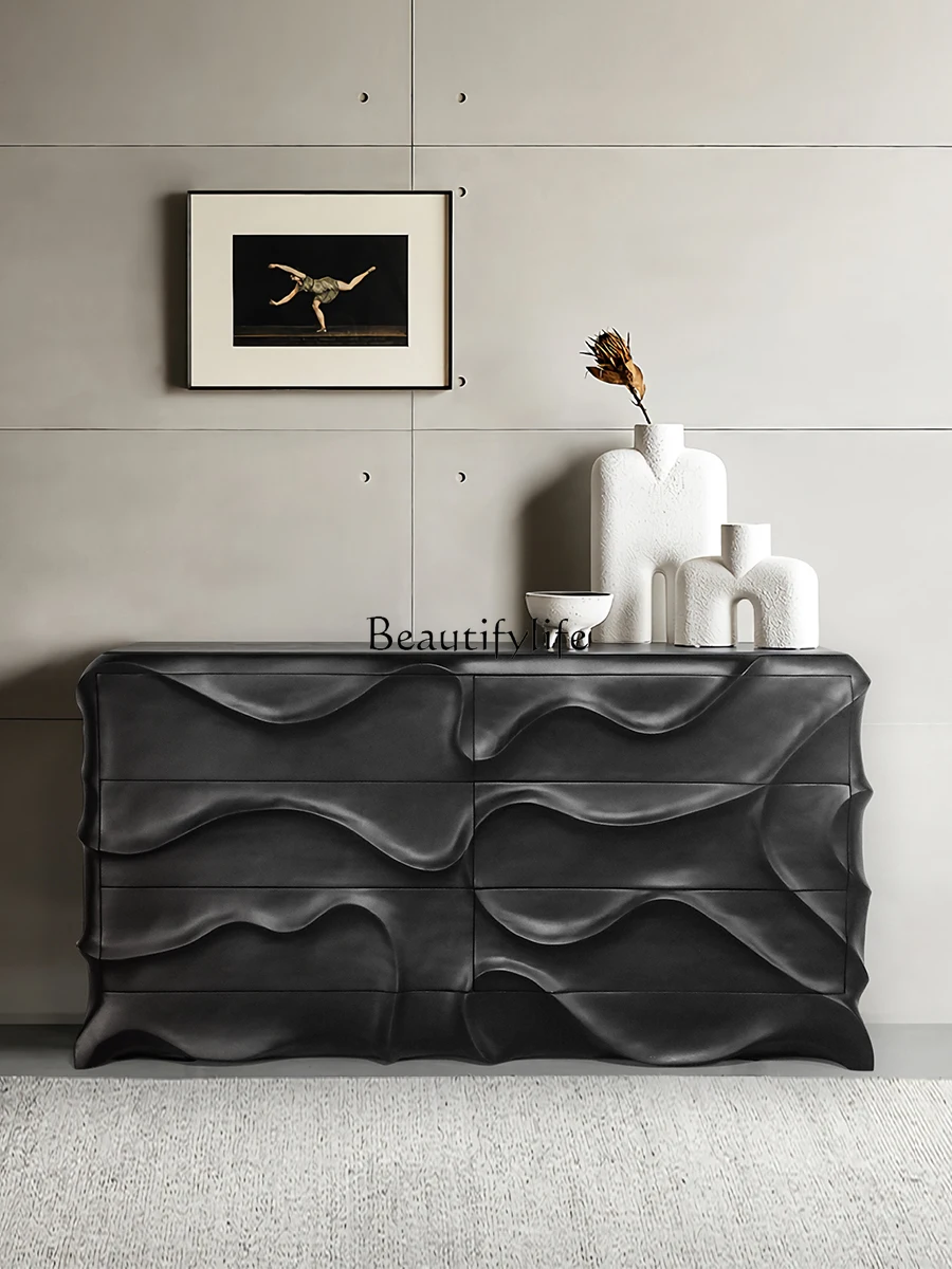 Шкаф из массива дерева Wabi Sansan с шестью ведрами черный настенный шкафчик для