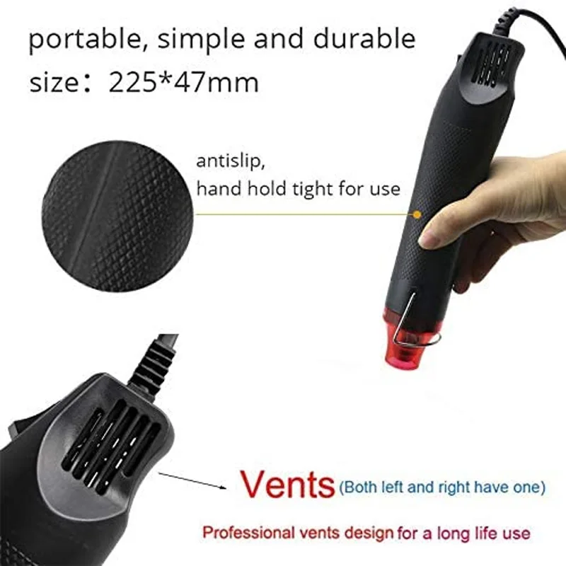 220V/110V Portable MiniDIY Hot Air Gun Electric Power tool Hair Dryer Soldering Wrap Blower Heater Shrink sheet Heat |