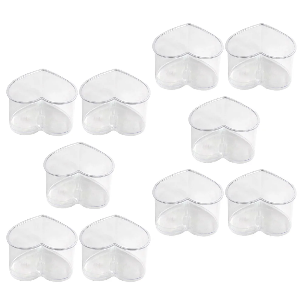 10 шт. одноразовые чашки тирамису в форме сердца воздушные десертные контейнеры