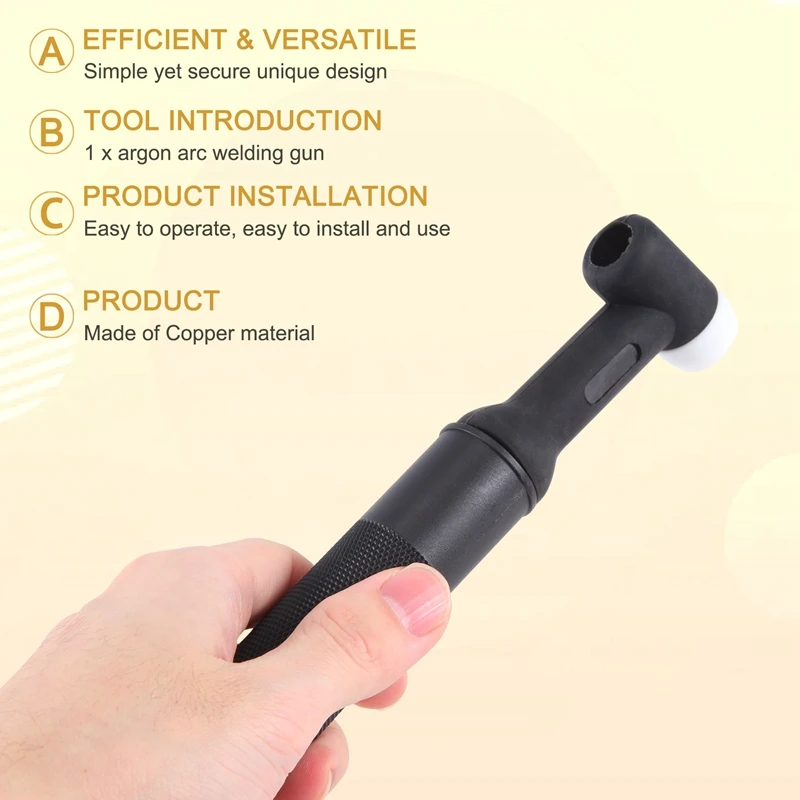 250A Wp-26F Sr-26F Сварочная горелка Tig черная гибкая головка корпус сопла с газовым