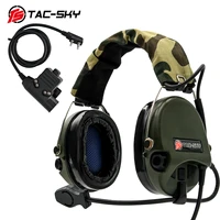 tac sky sordin silicone earmuffs noise reduction pickup hunting headset tactical shooting headset military adapter u94 ptt