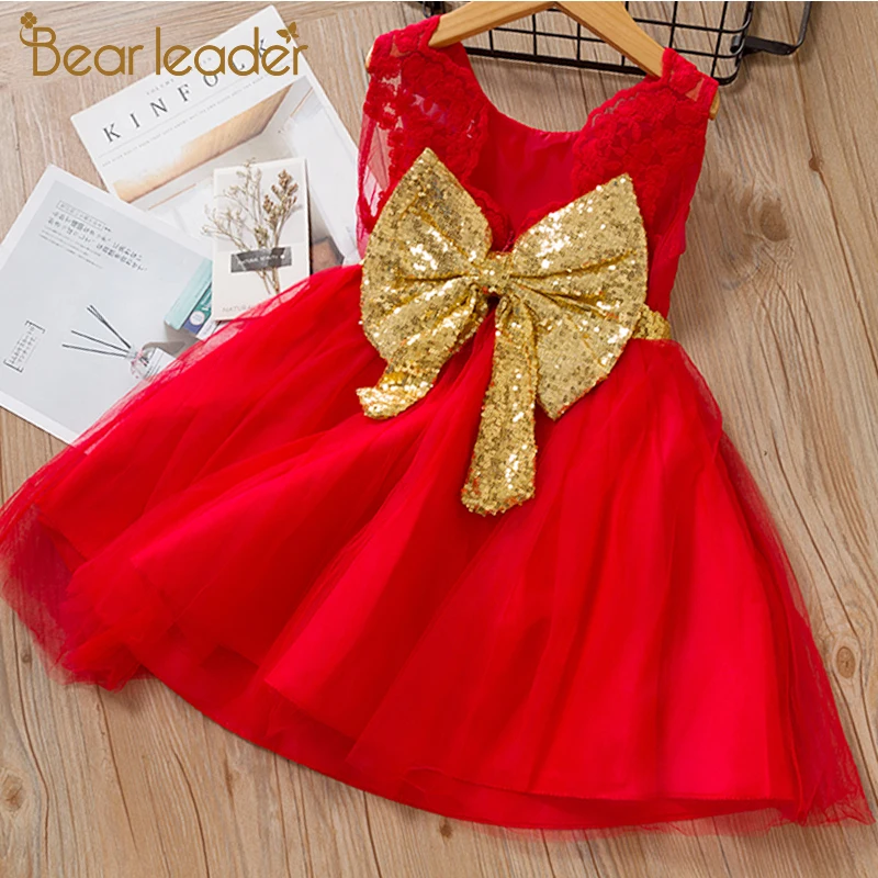 Bear Leader Girls Princess Dress New Summer Elegant Bowknot Sleeveless Party Sweet Children Clothing 2 6Y | Детская одежда и обувь