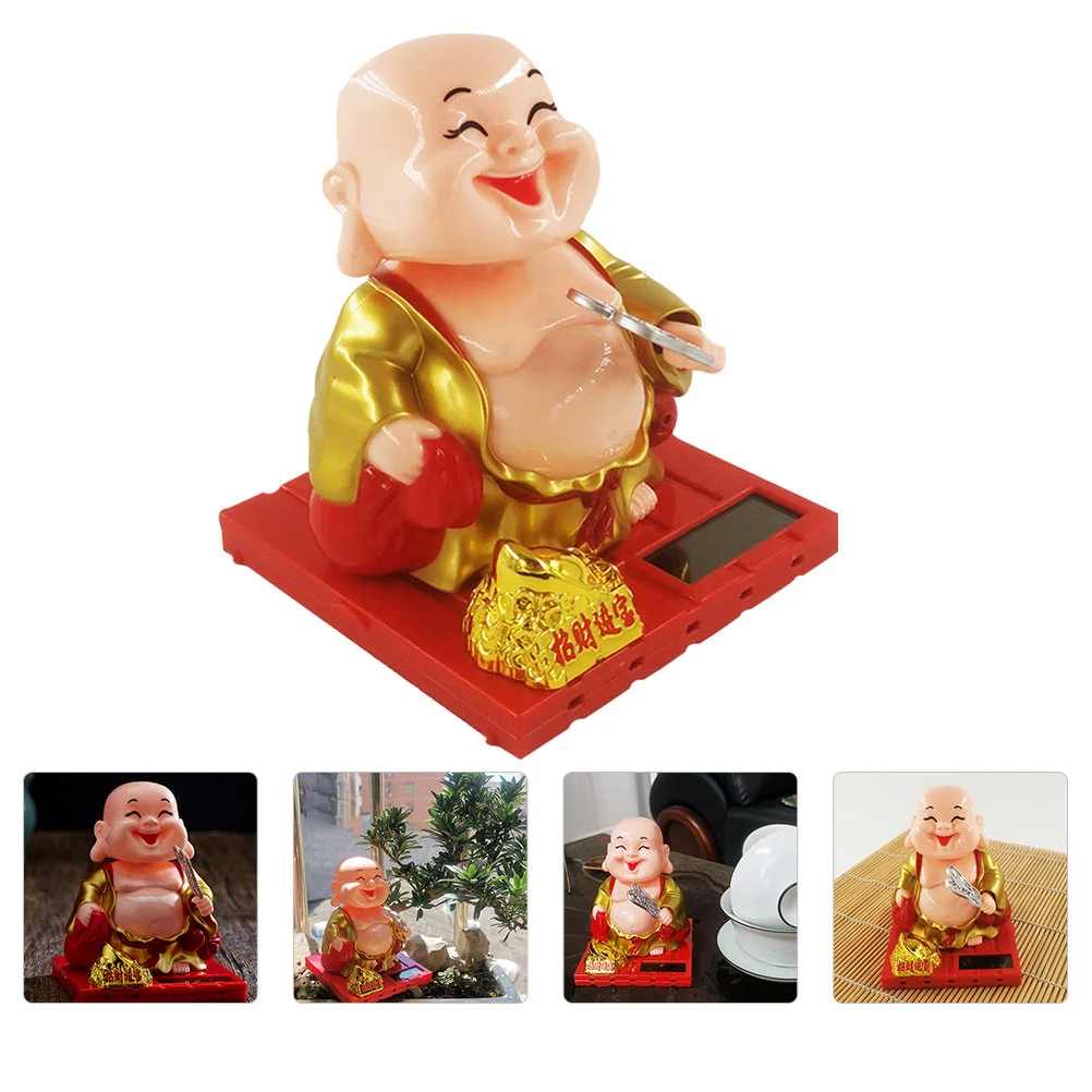 

Statue Solar Car Maitreya Decor Figurine Ornament Sculpture Smiling Toys Dashboard Dancing Figures Decorations Shui Happy