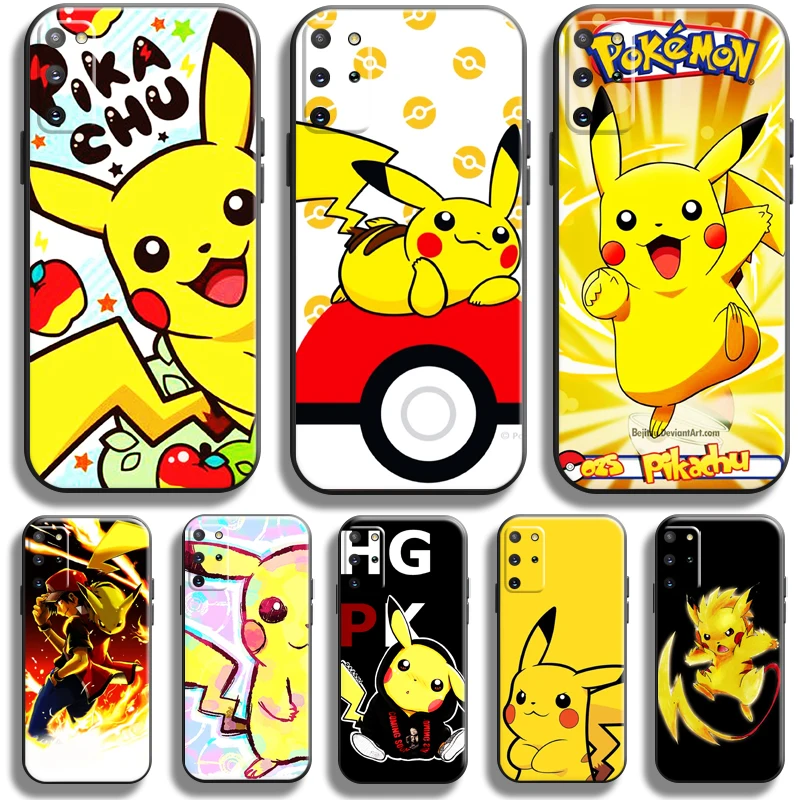 

Cute Pikachu Anime Pokemon Phone Case For Samsung Galaxy S22 S21 S20 Plus Ultra 5G Case For Samsung S21 S20 FE Liquid Silicon