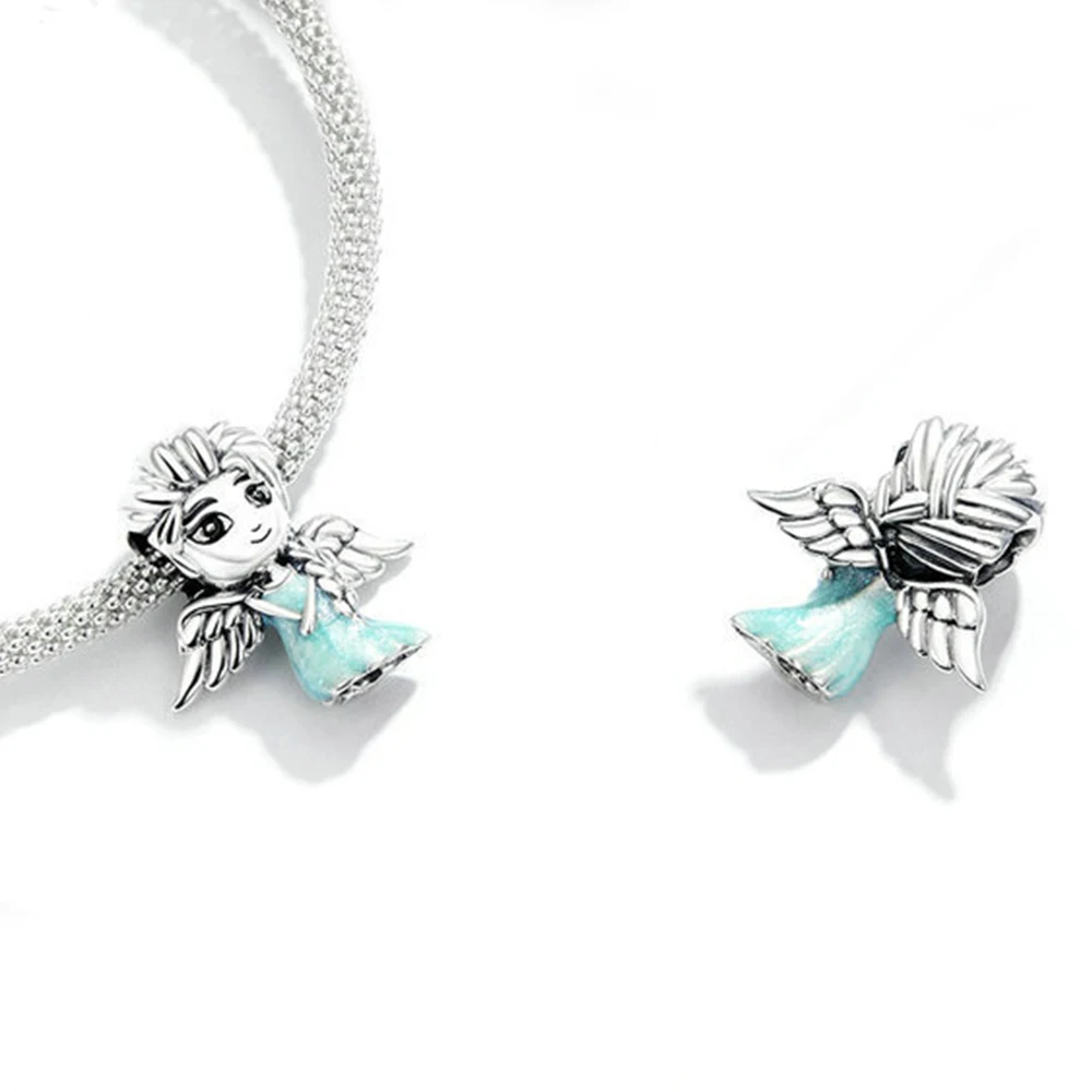 Bracelet en alliage de zinc Frozen Elsa Rick pour femme, perles de charme, bricolage, bijoux romantiques et beaux, adaptés à Pandora