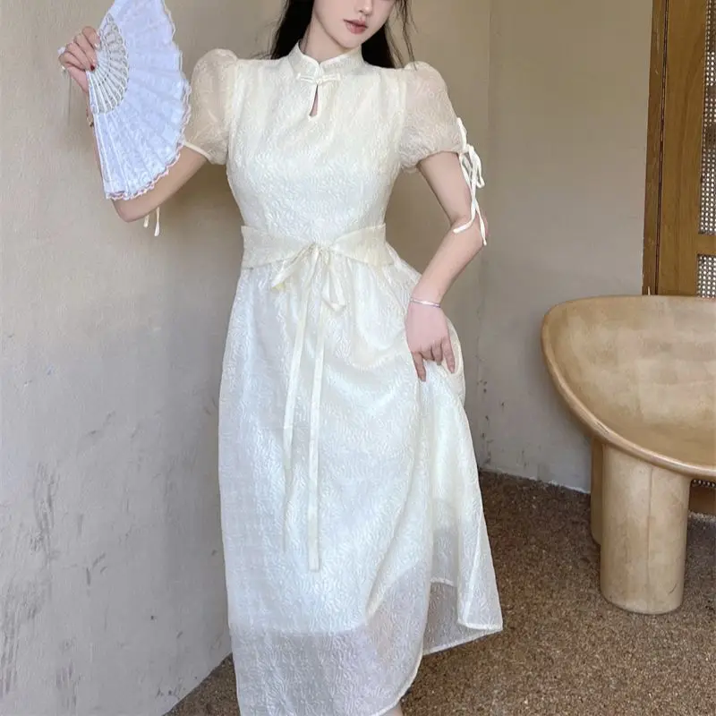 

2023 Women's Dress Print Fairy Temperament Sense Of Design Lacing Strap Free Shipping