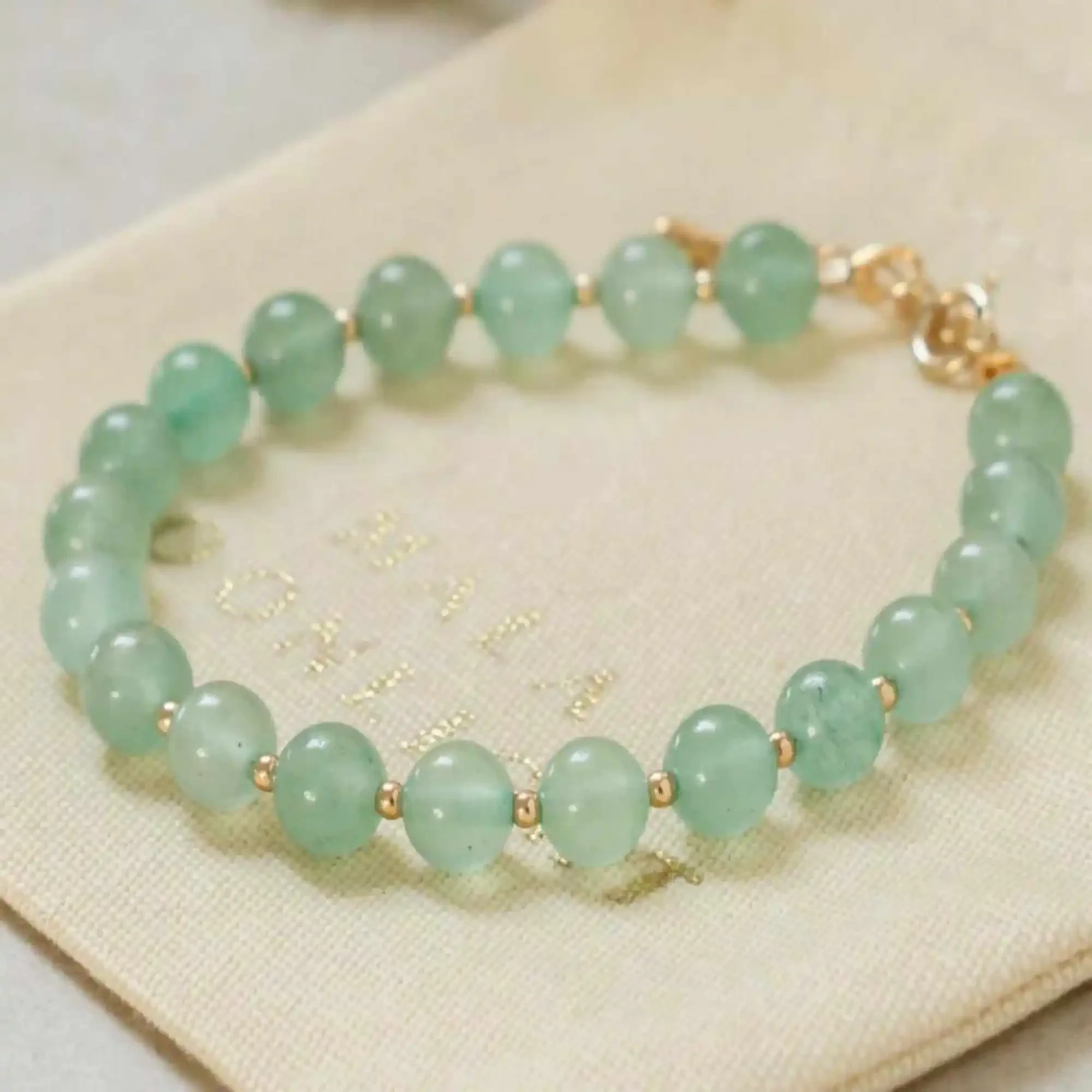 6 мм натуральный узел зеленые хрустальные бусины 14-каратное золото