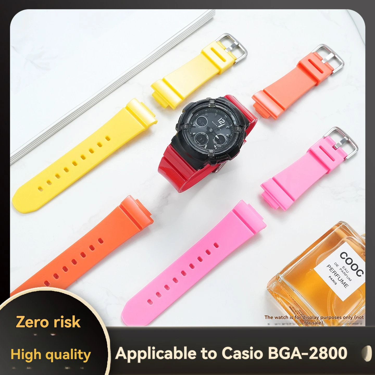 Фото Подходит для часов Casio BABY-G серии BGA-130/GBD-140, 560 цветных силиконовых ремешков из полимерной смолы. №4