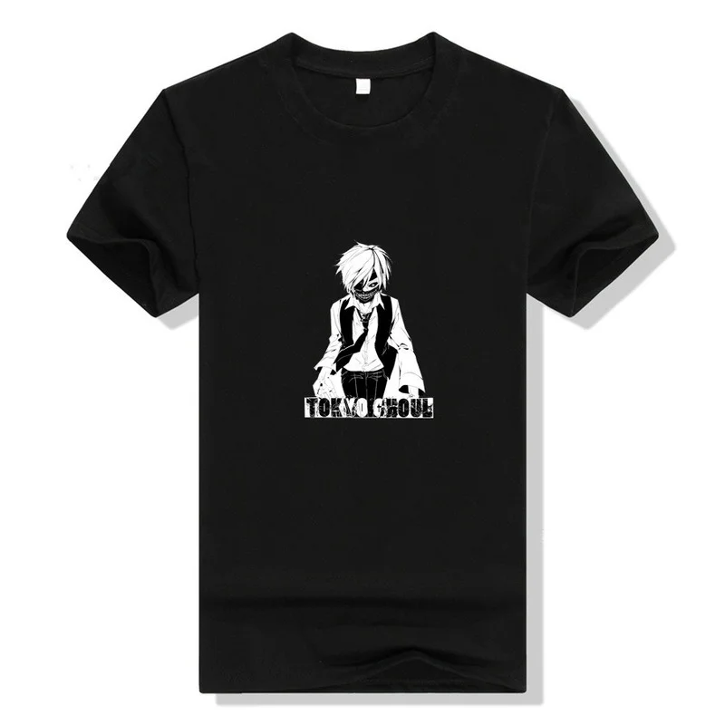 

Tokyo Ghoul Print Clothing Shirts for Woman O-neck Clothes Kaneki Ken Printed Thin Spring Summer Black Fashion Boy Girls Gift