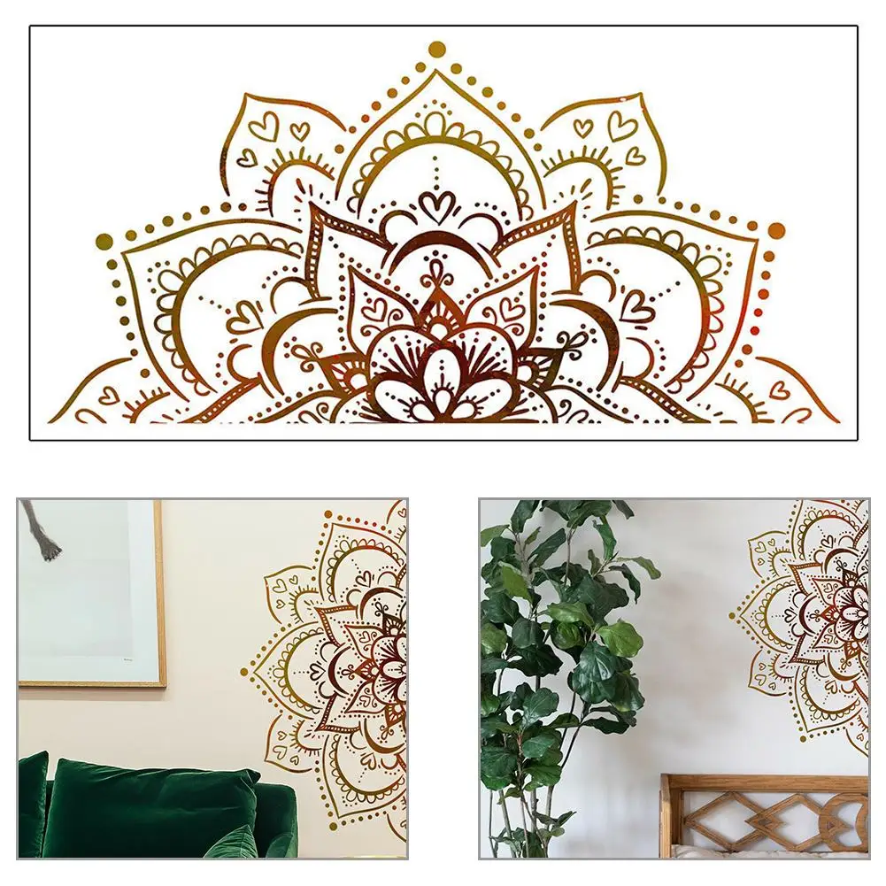 Tile Sticker Lotus Flower Wall Sticker Boho Wall Decar Mandala Wall Decals Yoga Studio Decals Bathroom Home Decor