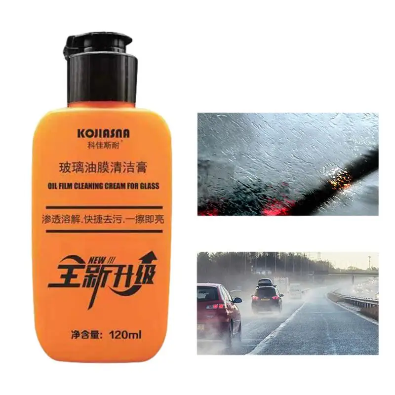 

120ml Car Glass Oil Film Cleaner Waterproof Window Cleaner Windshield Polishing Compound Water Stain Oil Remover For Automobile