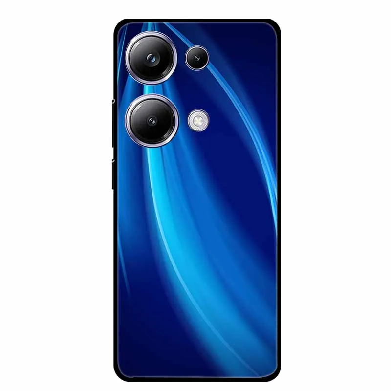 Для Xiaomi POCO M6 Pro 4G Задняя крышка Чехол M 6 M6Pro Черный силиконовый мягкий чехол для Redmi