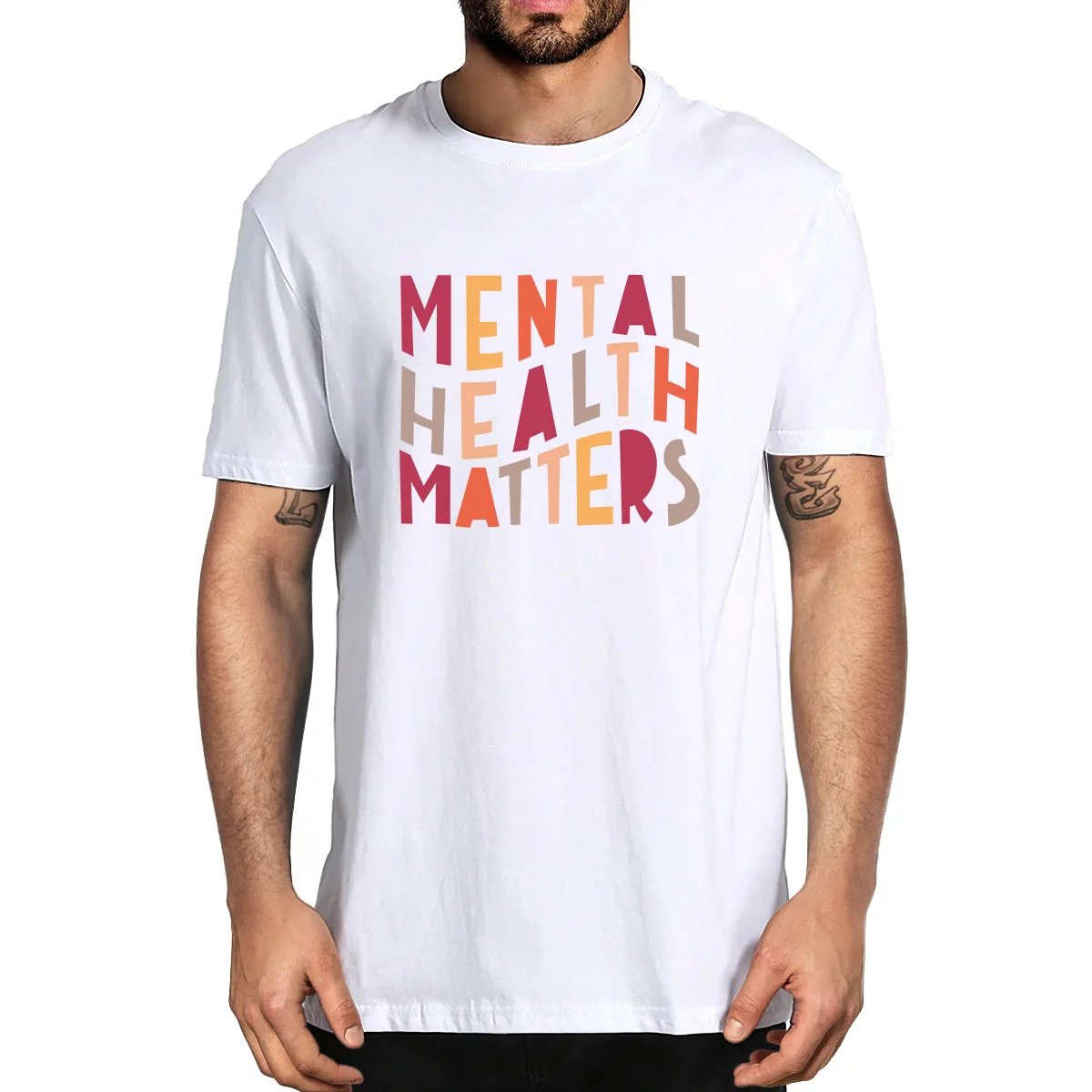 

Unisex 100% Cotton Mental Health Matters Awareness Anxiety Therapist Psychologist Men's Novelty T-Shirt Women Casual Streetwear