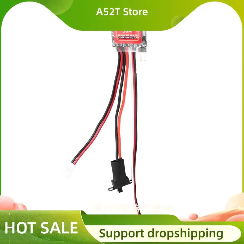 Фото A52T Micro ESC 30A Матовый электрический регулятор скорости ESC 2S 4-8V для DIY Mini 1/16 1/18 1/24 RC автомобиля лодка танк №1