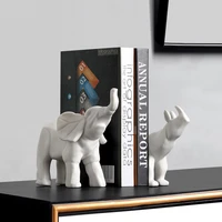 european style white elephant rhino sculpture ornament abstract animal model porch bookcase ornament resin elephant rhino crafts
