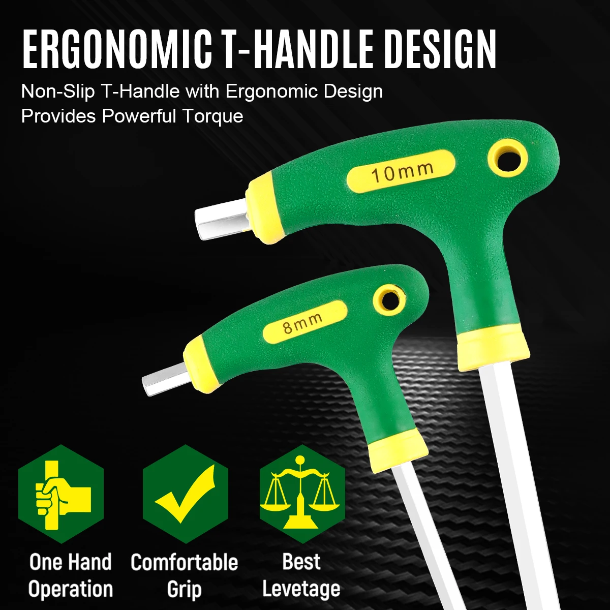 WOZOBUY Набор Шестигранных Ключей С Т-образной Ручкой Метрический Размер Для