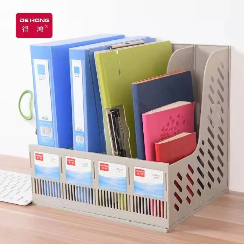 

File Bar Desktop Office Supplies Plastic Quadruple Book Stand Multi-Layer Storage Stationery Finishing File Rack Wholesale