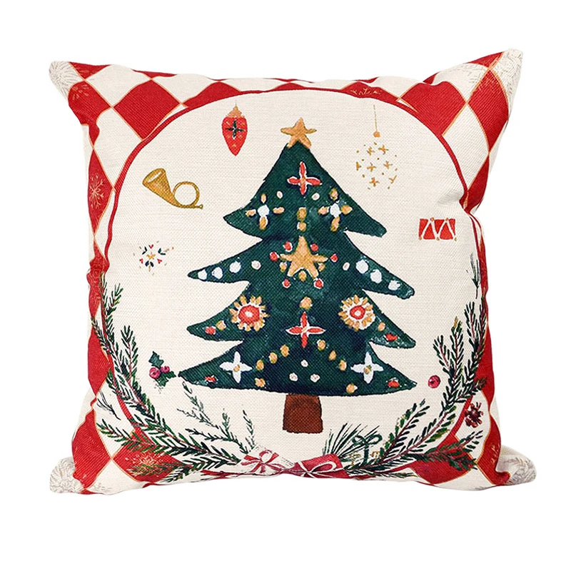 

Рождественская наволочка с изображением лося и дерева из полиэстера