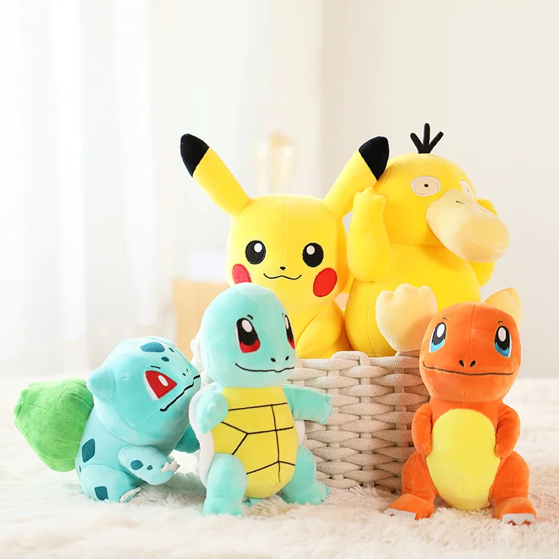 

Pokemon Plush Toy Pikachu Charmander Squirtle Bulbasaur Cartoon Cute Anime Figure Stuffed Plush Dolls Pendant Girl Kids Xmas Gif