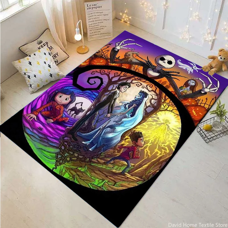 Декоративный коврик с рисунком черепа Джека на Хэллоуин для детей напольный мат