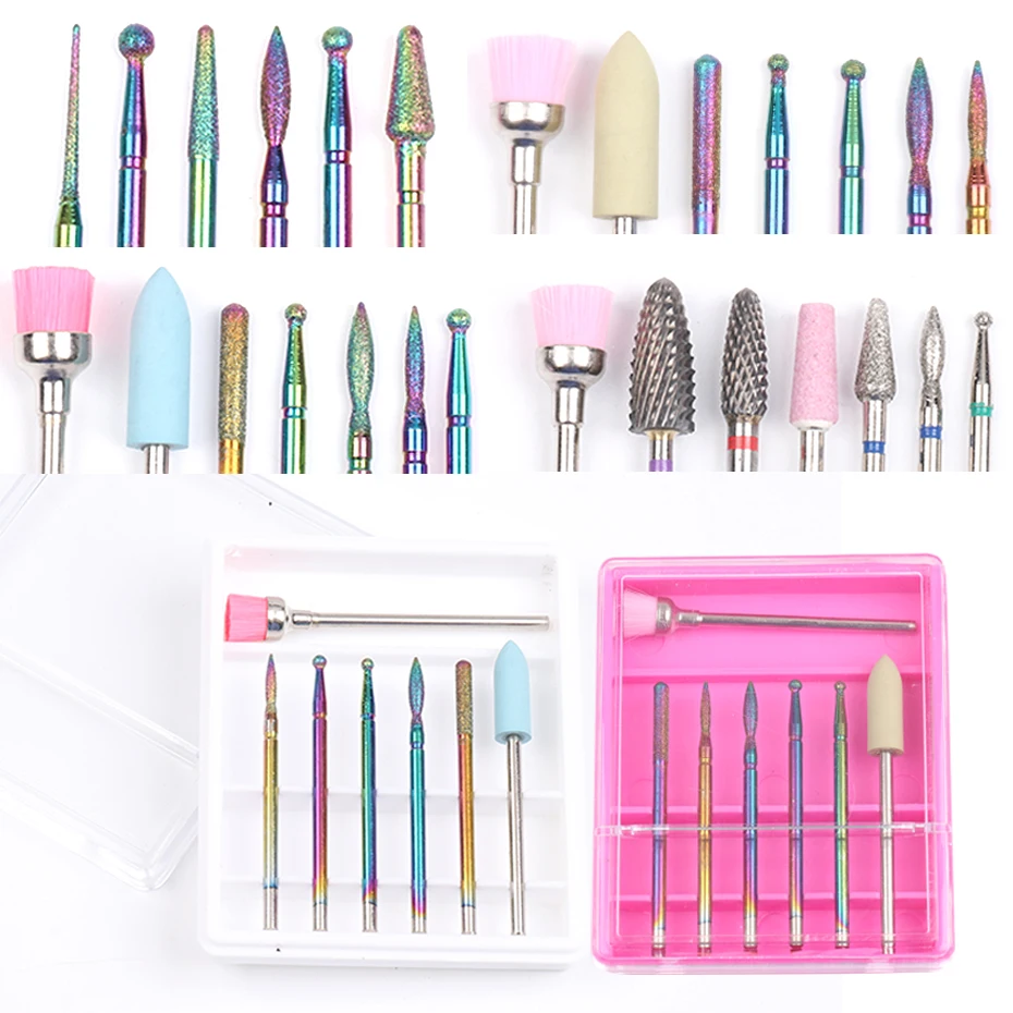 Nail Drill Bits Set Chameleon Tungsten Electric Manicure Drills Milling Cutter Nail Burr Pedicure Accessories Tools BESET-RU