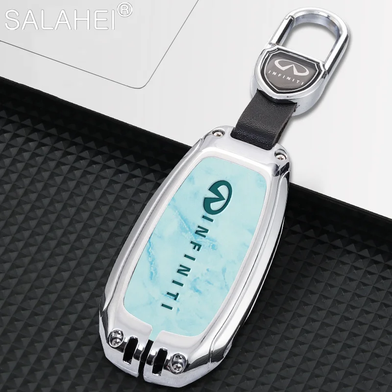 

Car Key Case Full Cover Zinc Alloy Remote Protection Shell Holder For Infiniti QX50 QX60 Q60 Q70 Q70L 2020 2021 Auto Accessories