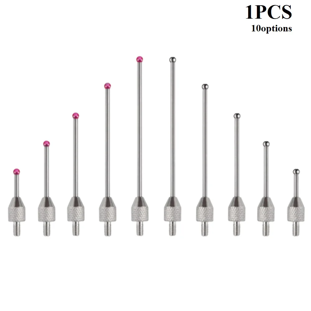 

1PC 2mm Carbuncle Tungsten Steel Head M2.5 Thread Micrometer Gauge Indicator Probe 10-50mm Contact Points CMM Machines