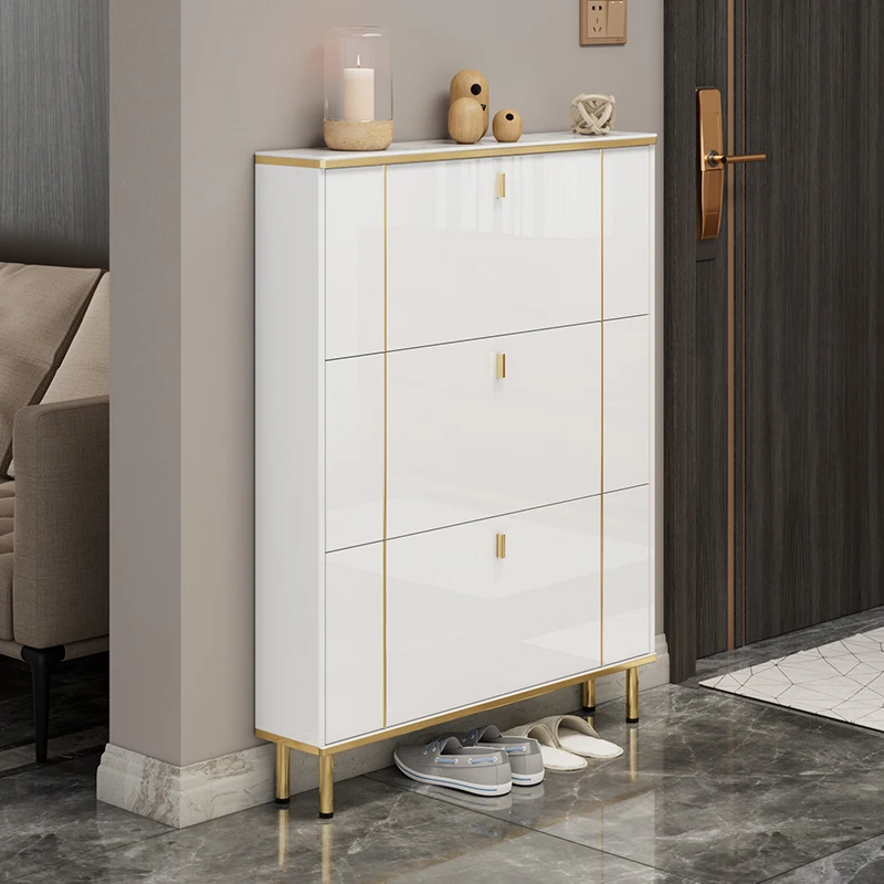 

Corner Shoes Cabinet Storage Slim White Shoe Holder Organizer Multilayer Wooden Armoires De Salon Home Furniture FYH XG0012