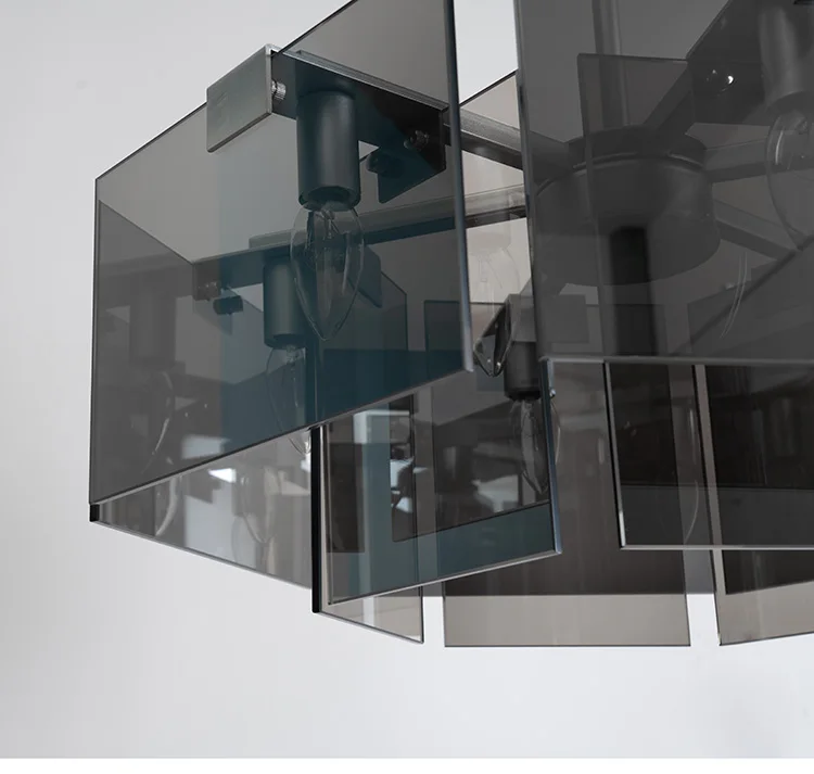 Скандинавская Минималистичная стеклянная люстра с черной креативной гостиной