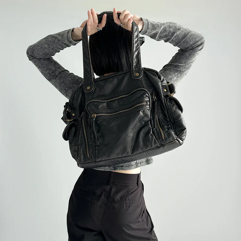 Фото CGCBAG Винтажные роскошные сумки-тоуты в стиле Y2K, вместительные женские сумки через плечо, дизайнерские простые повседневные сумки, оригинальные брендовые женские сумки №4