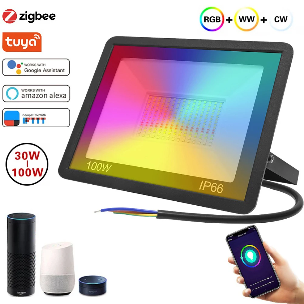 

Умный светодиодный прожсветильник с Wi-Fi, 30/50/100 Вт, IP66, 220 В