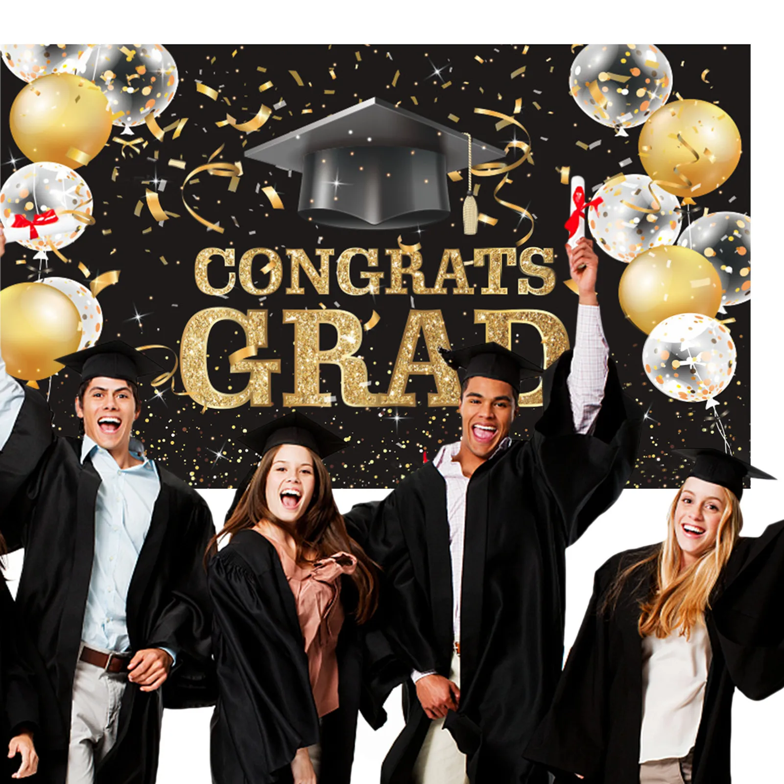 

Black And Gold Backdrop Graduation Banner Graduation Backdrops For Photography Graduation Background For Photography Graduation
