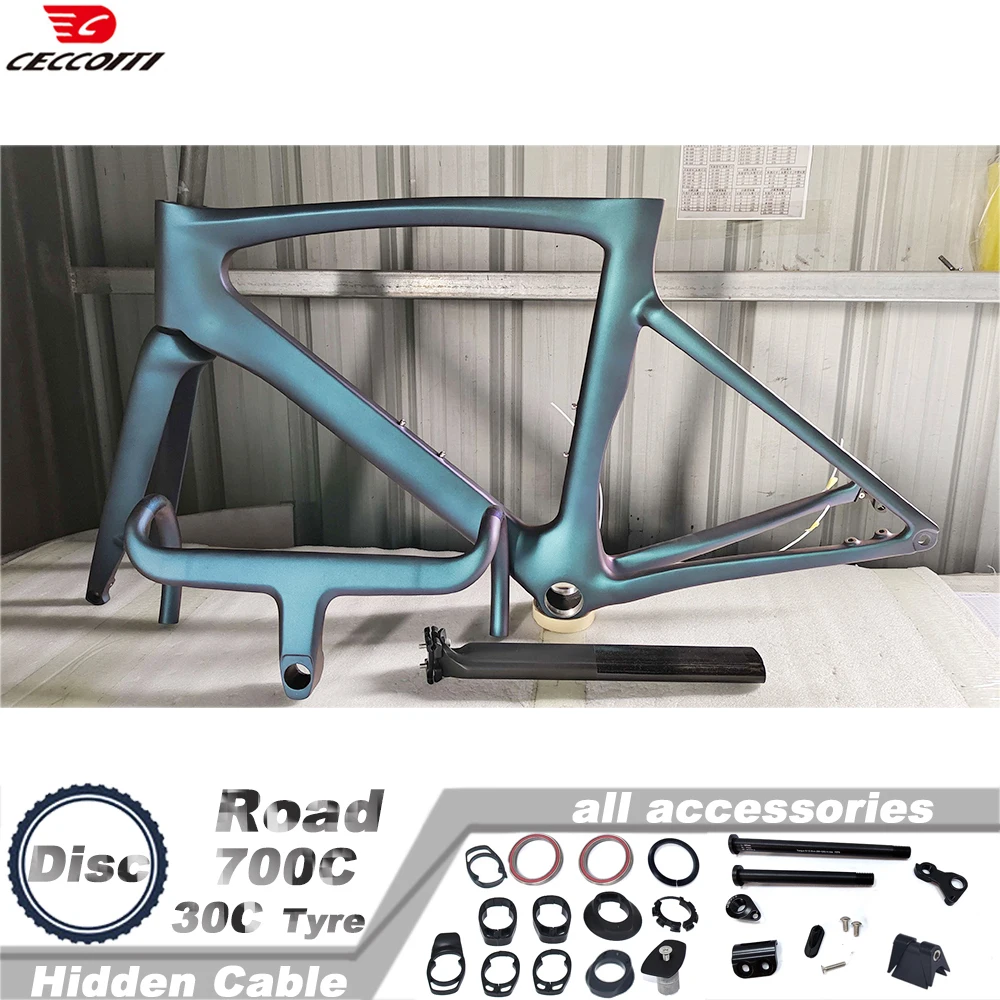 CECCOTTI RF27 Модель T1000 Полностью карбоновый велосипедный каркас со сквозной осью