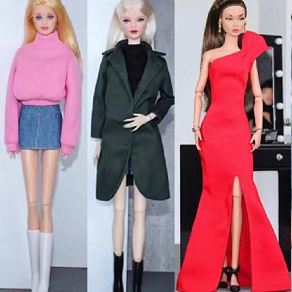 

11,5 "Модная элегантная юбка для куклы, платье, пальто для куклы 30 см, повседневная одежда, юбка принцессы, джинсовые брюки для кукол 1/6 BJD