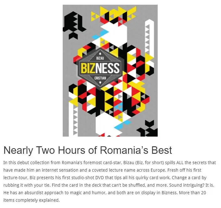 

Bizness от Bizau Cristian, волшебные фокусы, Магическая инструкция