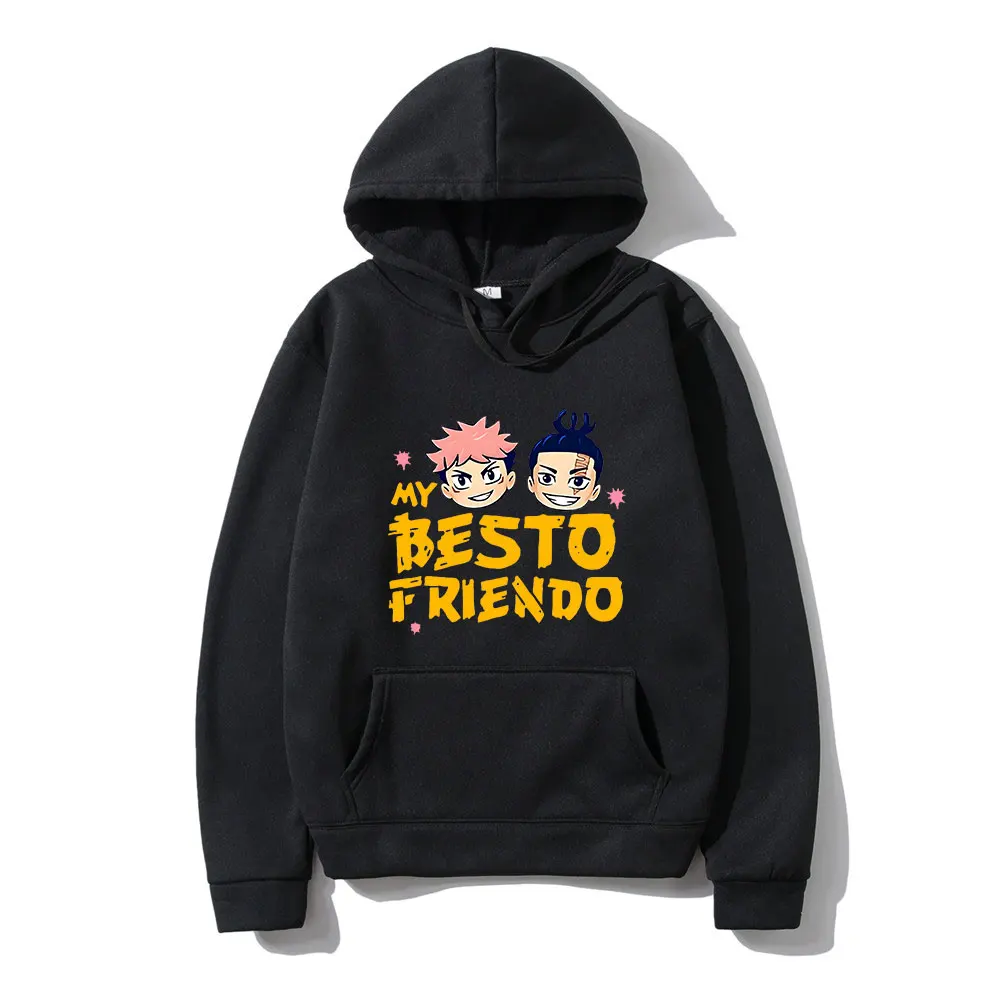 

Jujutsu Kaisen Anime My Besto Friendo Harajuku Cute Manga Print Winter Long Sleeve Thick Casual Loose Man Hoodie Oversized Tide