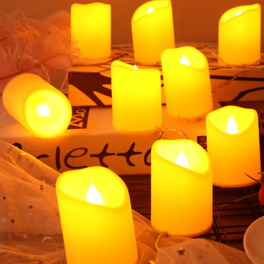 

1.5m Flameless Flickering LED Candles Light Candles Tea Lamp Romantic Valentines Wedding Party Living Room Bedroom Decor
