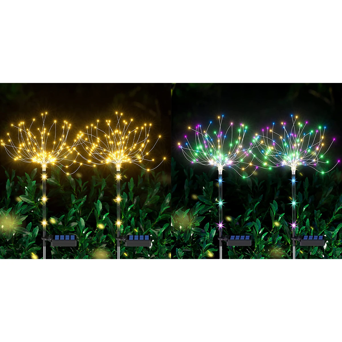 

2pcs Solar Garden Light 124 LEDs Solar Firework Lights IP65 Waterproof Starburst Fairy Light Auto ON/OFF Copper Wire Twinkling
