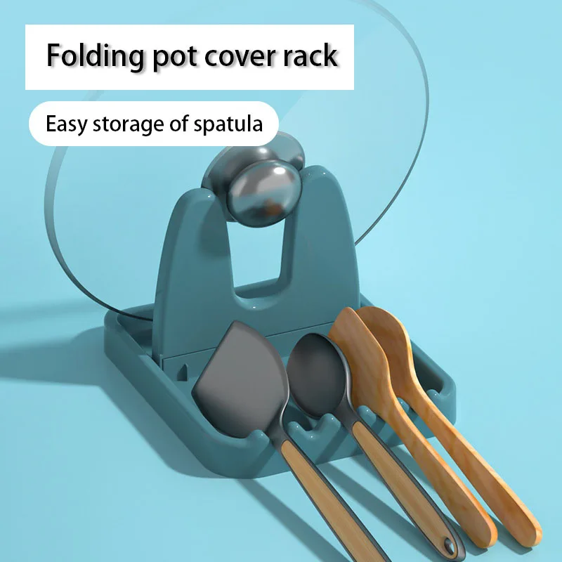 

Foldable Pot Lid Rack Plastic Spoon Holder Stand Kitchen Organizer for Fork Spatula Rack Pan Cover Shelf Tableware Storage Rack