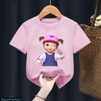 new hot sale kids clothes tshirt cute kongsuni and friends cartoon print girls t shirt harajuku kawaii girls clothes pink tshirt