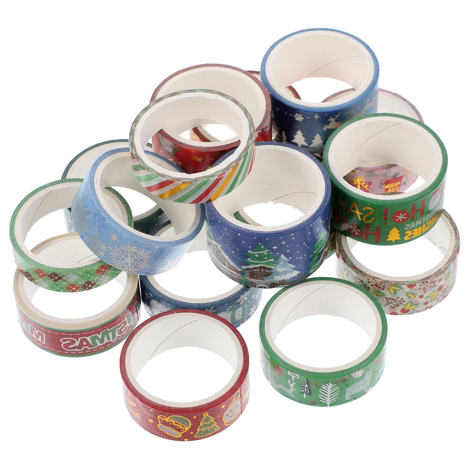 

16 рулонов ленты для ручного аккаунта, Стикеры для журналов Washi, симпатичная Рождественская японская бумага