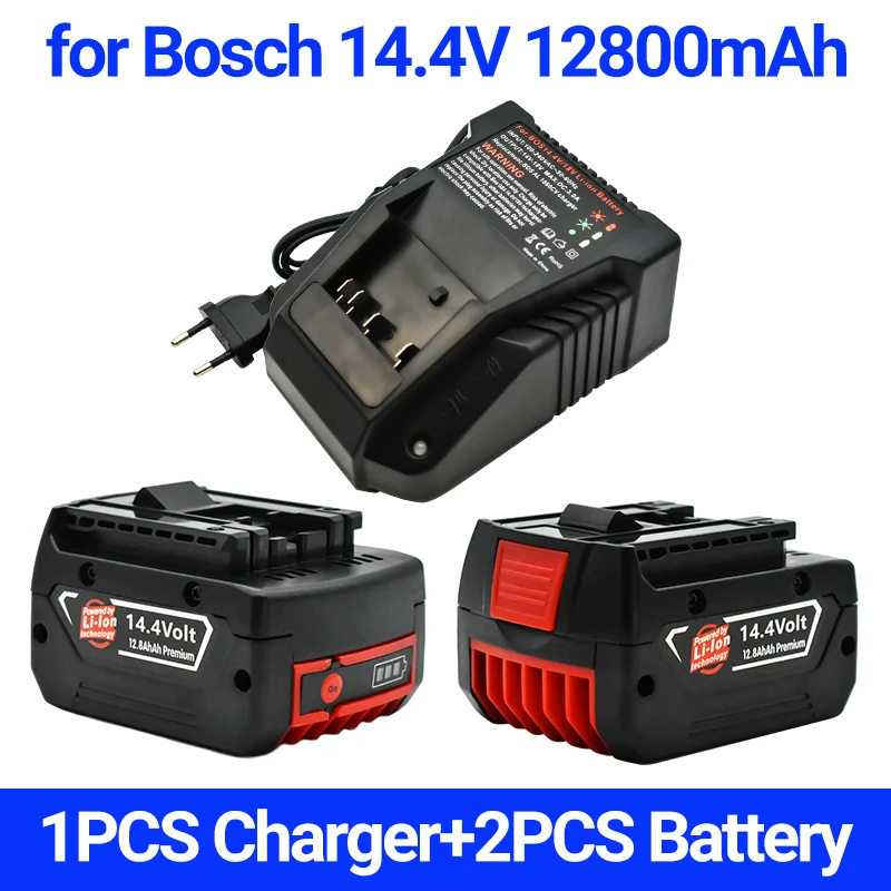 Фото Аккумулятор BAT614G, 14,4 В, 12800 мАч, литий-ионный аккумулятор для Bosch 14,4 В, аккумулятор BAT607G, BAT614, BAT614G + зарядное устройство №1