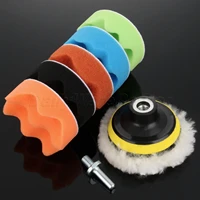 8pcs 3inch sponge polishing waxing pads kit compound car polisher m10m14 drill thread adapter car wash auto cleaning brush 80mm