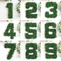40cm simulation plant number hang wall decoration birthday wedding party background artificial green leafs plastic baby shower