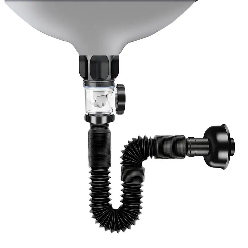 

Sink Drain Universal Odour Proof Downpipe Sink Extension Drain Hand Basin Downpipe Fittings Leak Proof Water Pipe P-Type