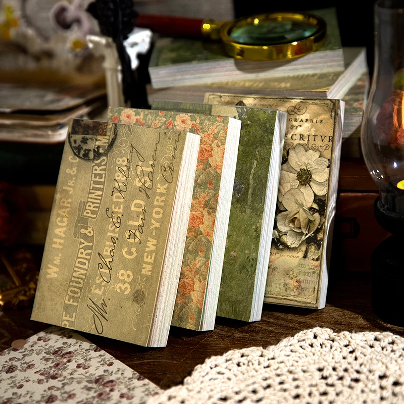 

100 Sheets Material Note book Human Affairs Series Vintage Literary Handbook Decorative DIY Scrapbook Card Making Stationery
