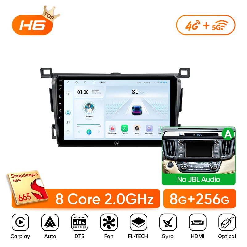 

Автомобильное радио Ainavi для Toyota RAV4 2013 2014 2015 2016 2017 2018 2019 XA40 RHD Android 13 Auto Wireless Carplay Автомобильный мультимедийный DIN